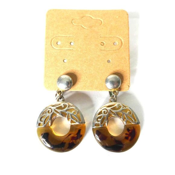 Vintage Dangle Earrings Hoops - Picture 1 of 7